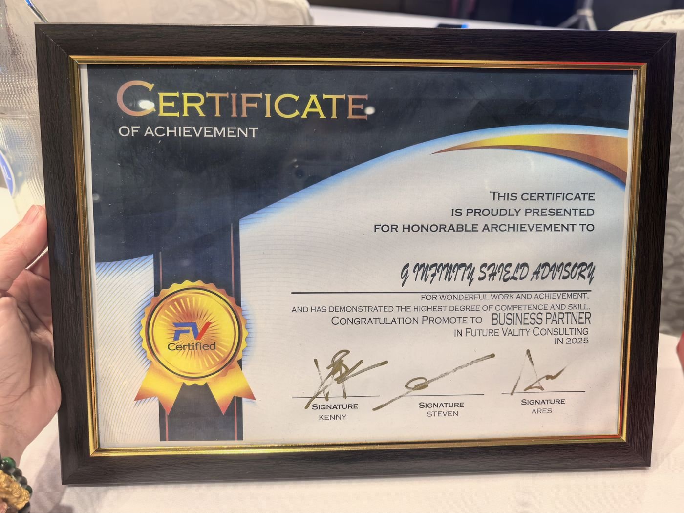 FV — Certificate of Achievement — 2025 — Karen Advisory