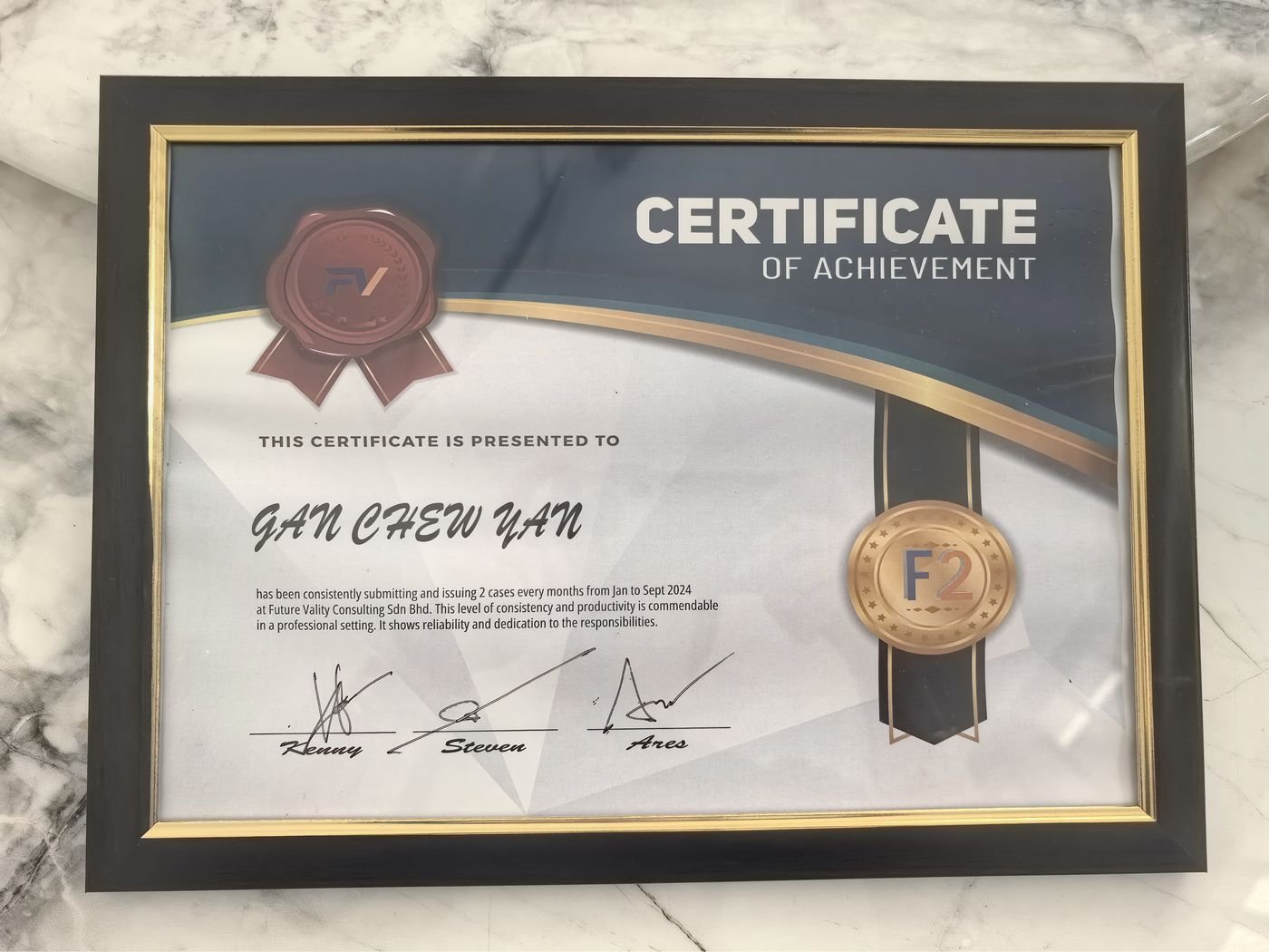 FV — Certificate of Achievement — 2025 — Karen Advisory