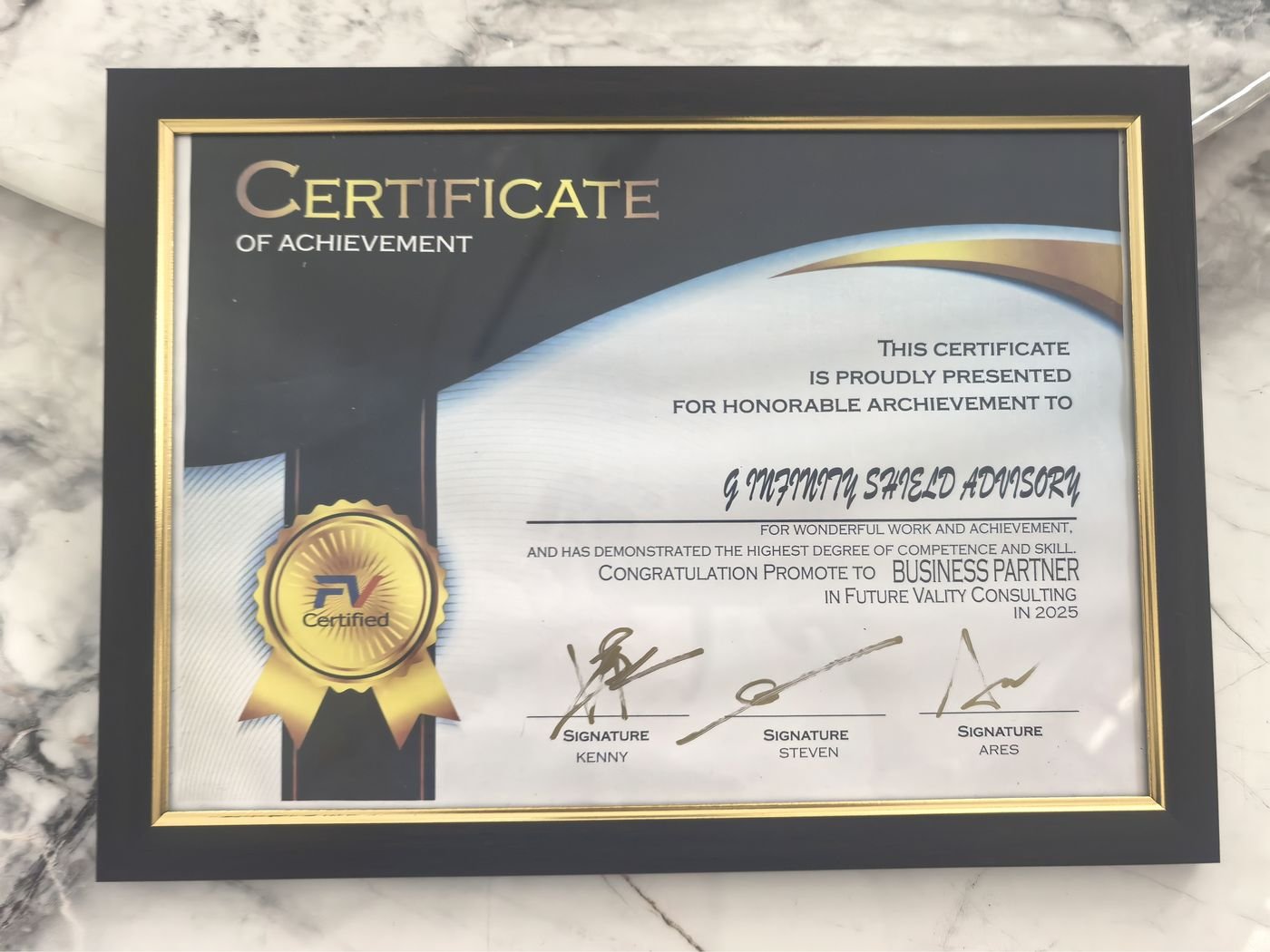 FV — Certificate of Achievement — 2025 — Karen Advisory